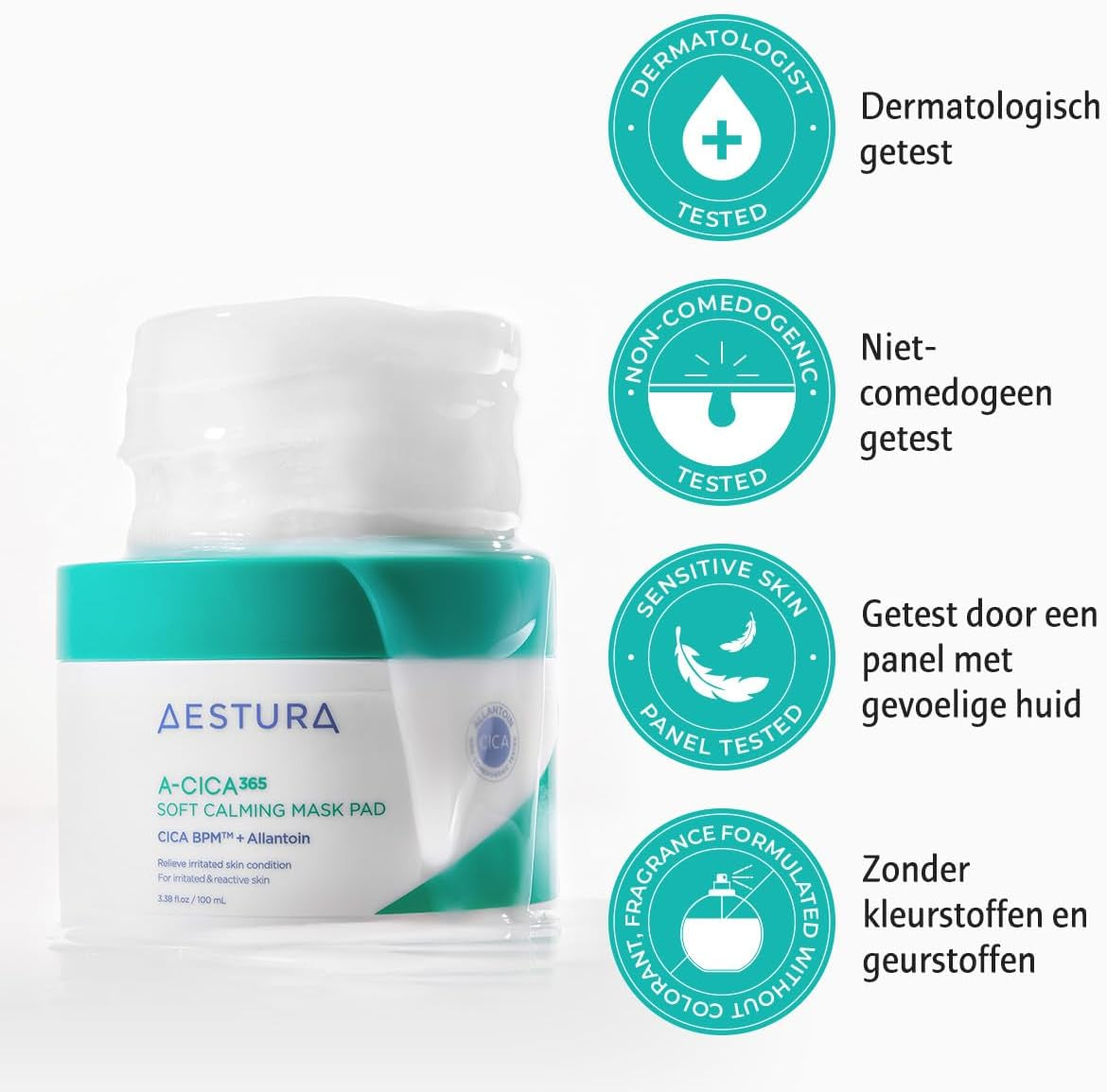 A-CICA 365 PATCHS MASQUE APAISANTS 4X Patchs Faciaux Doux, Apaisement Rapide Et Facile Pour Peaux Sèches Et Tous Types, Renforce La Barrière D'Hydratation, Testé Dermatologiquement, 60 Patchs