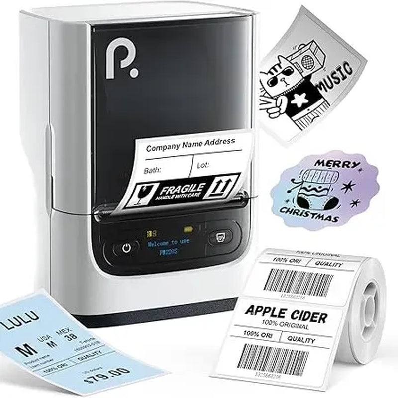PM220S Label Machine, Mini Thermal Barcode Label Printer Bluetooth Portable Suitable for Various Scenarios, with Phones & Computers, Springtok